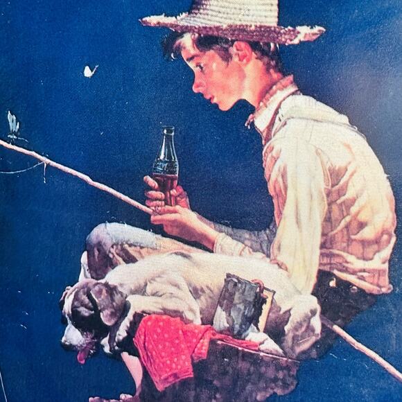 The Coca Cola Co. Coke Metal Sign Rockwell Norman 15" x 9.5" 1989 US Collectible - Picture 4 of 6